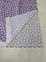 Jo-Ann Cotton Fabric Purple White Floral Print 35×43 Inches