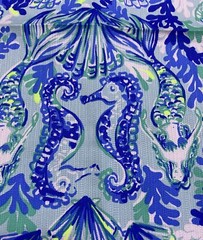 Lilly Pulitzer Dobby Cotton Fabric Sea Glass Aqua Seeing Double 210″ x 54″