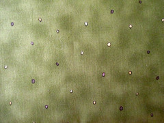 2-7/8 YDS “ALMOND POPPY” OLIVE BACKGROUND W TINY CIRCLES 100% COTTON RJR OOP