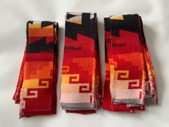 19 Genuine Pendleton Wool Fabric Remnant Strips Scrap Craft 3.5” X 23” Red Aztec