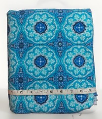 Super Snuggle Flannel Fabric 2 Yds (40×76) Turquoise Medallion JoAnn’s Remnant*