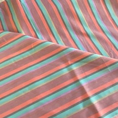 2.5 YD Vertical Stripe Shirting Apparel Fabric Multicolor Blend Fiber
