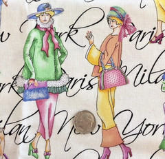VTG 90`s FASHIONABLE LADIES NEW YORK MILAN PARIS by JOY HALL BTFE 22″x9″