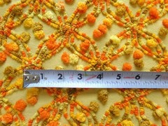 confetti vtg chenille bedspread fabric colorful boho wedding ring design, 20×24″