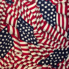 July 4th Independance Day American Flags Allover VIP Cranston Red/White/Blue