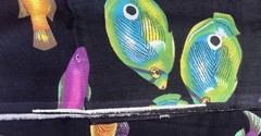 VTG Brigh Multicolored Tropical Fish on Black by Springs Industries BTHY