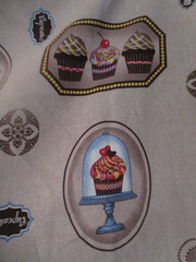 Handcrafted Fabric Tablecloth All over pastrie dessert cupcake print 66 x 68