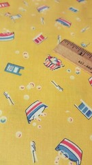RARE 1930s Reproduction Benartex Cotton Fabric WASH DAY on Yellow BTHY One a Day