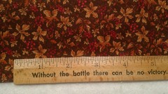 Fabric Benartex Fall Leaves & Berries on Dark Brown 24″ x 44″ $3.50