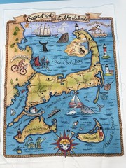 Cape Cod Kid’s Map Organic Cotton Fabric Panel by Quilt-ish Cape Cod 13.25 x 17