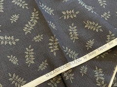 By 1/2 Yd “Wilderness Trail” by Moda Navy Blue w/Branches & Leaves Cotton Fabric