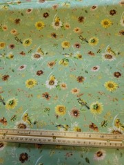 Riley Blake Green Sunflower Whispers Fall/Autumn Cotton Fabric BTY