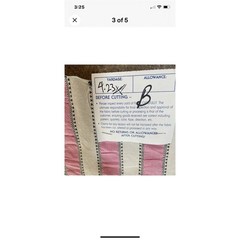 Pindler & Pindler Pink White Striped Fabric Remnant 4.23 square Yds