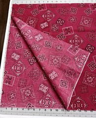4 Yards Of 100% Cotton Fabric Vintage Prints Blue & Red Paisley