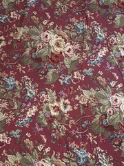 Chaps Ralph Lauren Summerton Fabric Red Floral 97”x92” From Comforter MakeDrapes