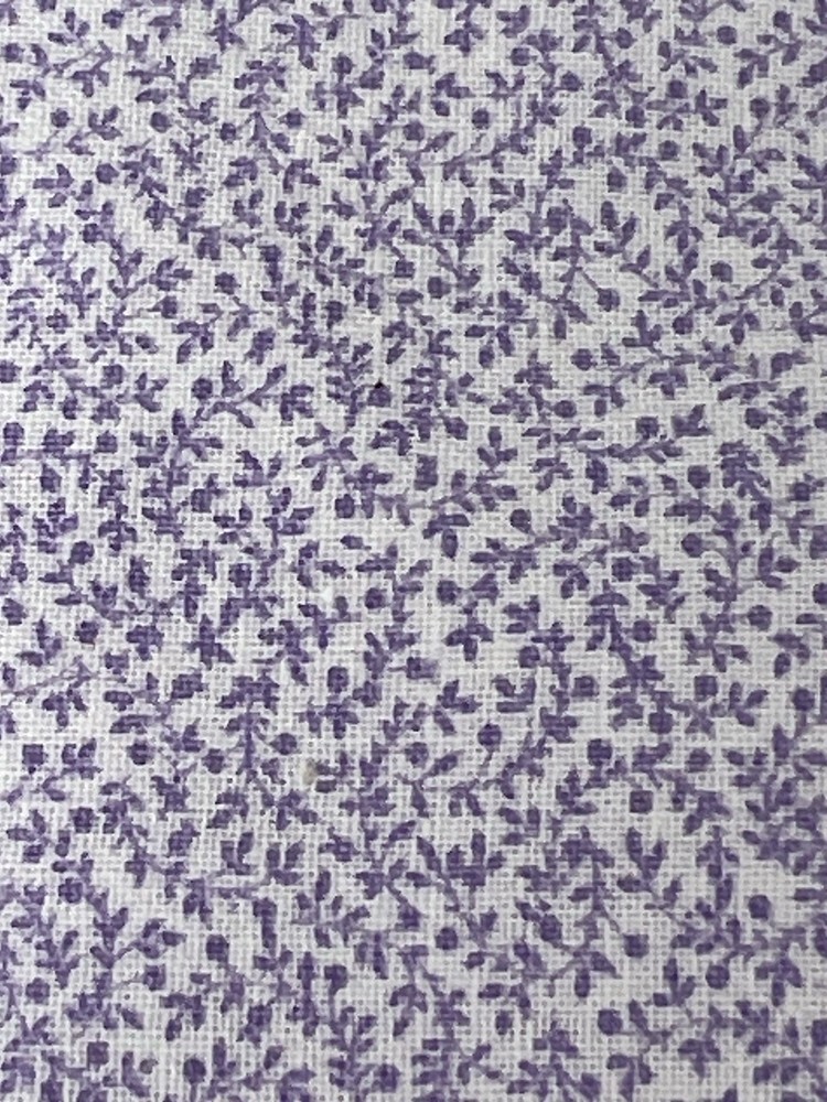 Fabric Small Purple Floral Cotton 1.5 Yards 44″ Wide Washed Lightweight Vintage