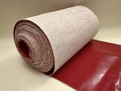 Vintage Roll of Red Vinyl Fabric – Over 40 Feet Long – 9″ wide -Repurpose Crafts