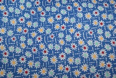 1 Yd Aunt Grace Judie Rothermel Marcus Blue Bkgd Flowers Quilt Top Fabric