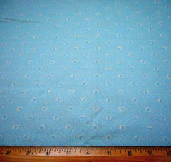30s Reproduction Fabric By Yard Sm Blue Ivory Floral on Lt Blue Premium Cotton