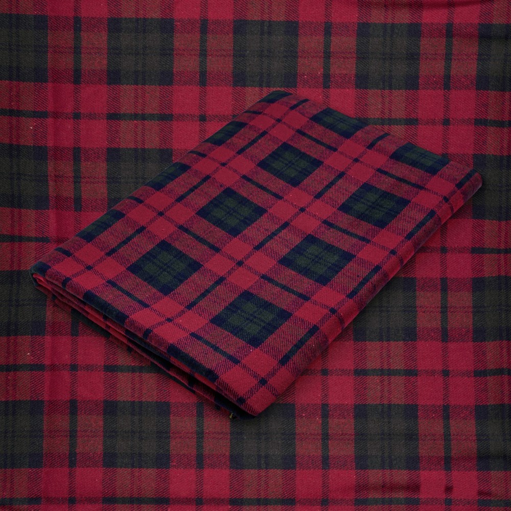 Red and Green Tartan Plaid Cotton Flannel Fabric – 60″ Wide – Sold by the Yard