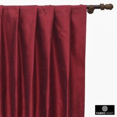 Deep Red Faux Silk Fabric By The Yard, 42 inches width Red Silk Fabric