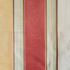 Vintage Cotton Striped Fabric Sage Green Red Gold Cream 2 Yd x 55