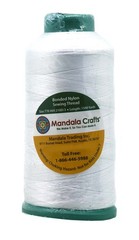 Mandala Crafts Bonded Nylon Thread White Heavy Duty T70 #69 210D/3,