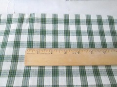 Estate Find VTG Green & White Plaid Striped Fabric, 45″ W. x 1 YD +14″, New