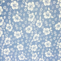 Blue Hawaiian Floral Print Fleece Fabric – 60″ Wide – Sold by The Yard & Bolt
