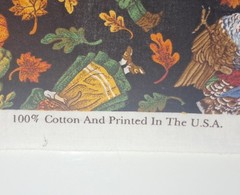 Vintage Thanksgiving Harvest Cotton Print Cynthia Harts Holiday 20×40″ Pre2000s