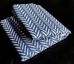 2008 MMXVIII Richloom Solarium Outdoor Fabric Blue White Dashes 2 yds x 54″