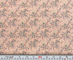 Vintage Joan Kessler Concord Florals & Bows Pink Cotton Fabric Remnant 11″ x 44″