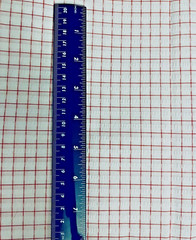VTG Red Checked Grid Patterned Seersucker Pucker Cotton 44″X27″