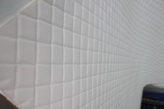 Single Diamond Quilted Vinyl Grain Faux Leather Upholstery Fabric Stitched 55″