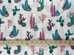 Colorful Cactus Fabric Brother Sister Design Studio Sold by the Yard x 44″