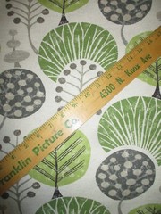 5 1/2 Yards Pyper Richloom Cotton/Linen Upholstery Fabric Trees Green 54″ Wide