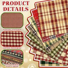60 Pcs 10 x 10 Inch Vintage Plaid Quilting Fabric Squares Homespun Gingham Fabri