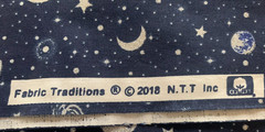 NEW Glitter Space Galaxy Stars Silver Planets FABRIC NASA 100% COTTON 29″