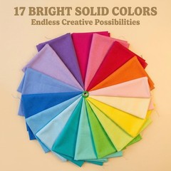 iNee Bright Solid Fat Quarters Quilting Fabric 22 Inches, Solids