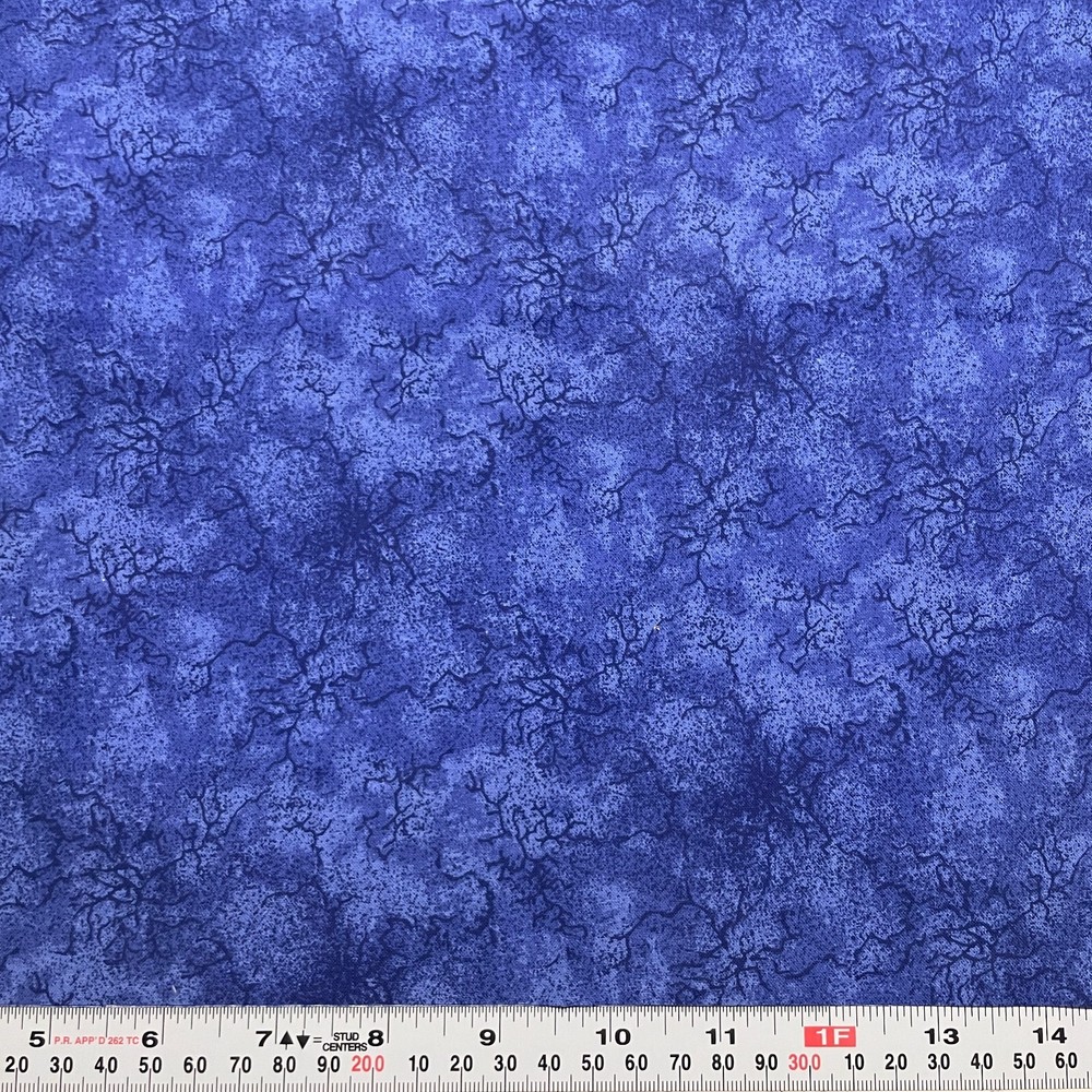 Vintage Quilter’s Elements Balson Erlanger Blue Cotton HALF YARD Remnant 18 x 45