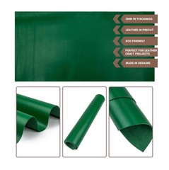 Bright Green Tooling Leather Square Sheets 2.0MM Thick Cowhide 12×24 Inch Arts