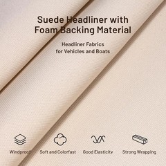 Beige DIY Auto Headliner – 96″ L × 60″ W, Tube Packaging with Consistent Quality