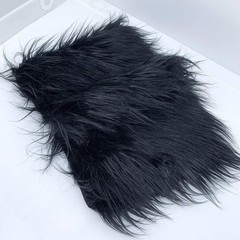 10″ X 20″ Inches Black Faux Fur Fabric Square Patches for Crafts, Sewing, Costum