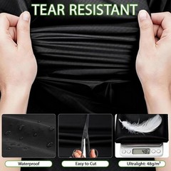 Black Waterproof 40D Ripstop Nylon Fabric, 60×39 Inches for DIY Outdoor Projects