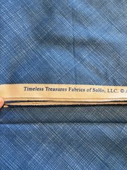 Quilting Fabric Timeless Treasures Of sOHO Blue Thatched 2 Yrdx45” New