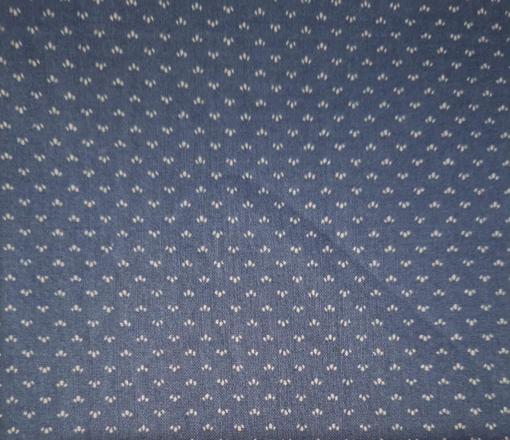 Vintage Steel Blue Mini Bear Paw Print Cotton Fabric 67″ x 19″