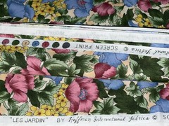 1/2 Yd “Les Jardin” Poppy Peony Pansy Flowers by Hoffman Quilt Fabric BTHY