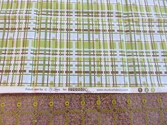NEW Fresh aire Bj Lantz Studio E Green Brown Cream Blue Plaid 1/2 yd