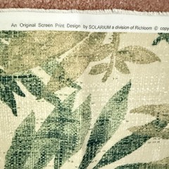 Richloom Solarium Outdoor Fabric Remnant Lot Botanical Palm Leaf Solid 6+ Yds