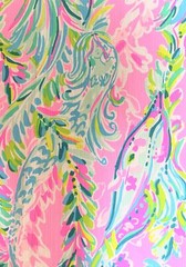 Lilly Pulitzer Dobby Cotton Fabric Multi Unicorn Of The Sea Engineered 41″ X 57″